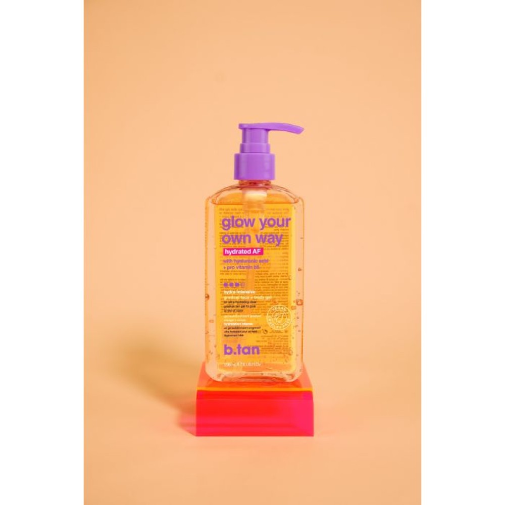 Glow your own way hydrated AF, Face & body clear self tan gel 236ml - BTan