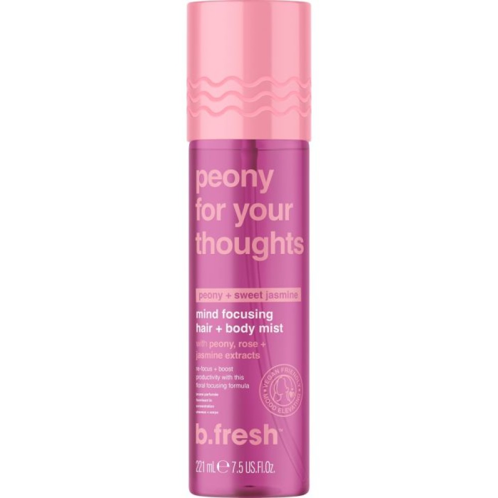Peony for your thoughts, mind focusing hair & body mist 221mL - BFresh